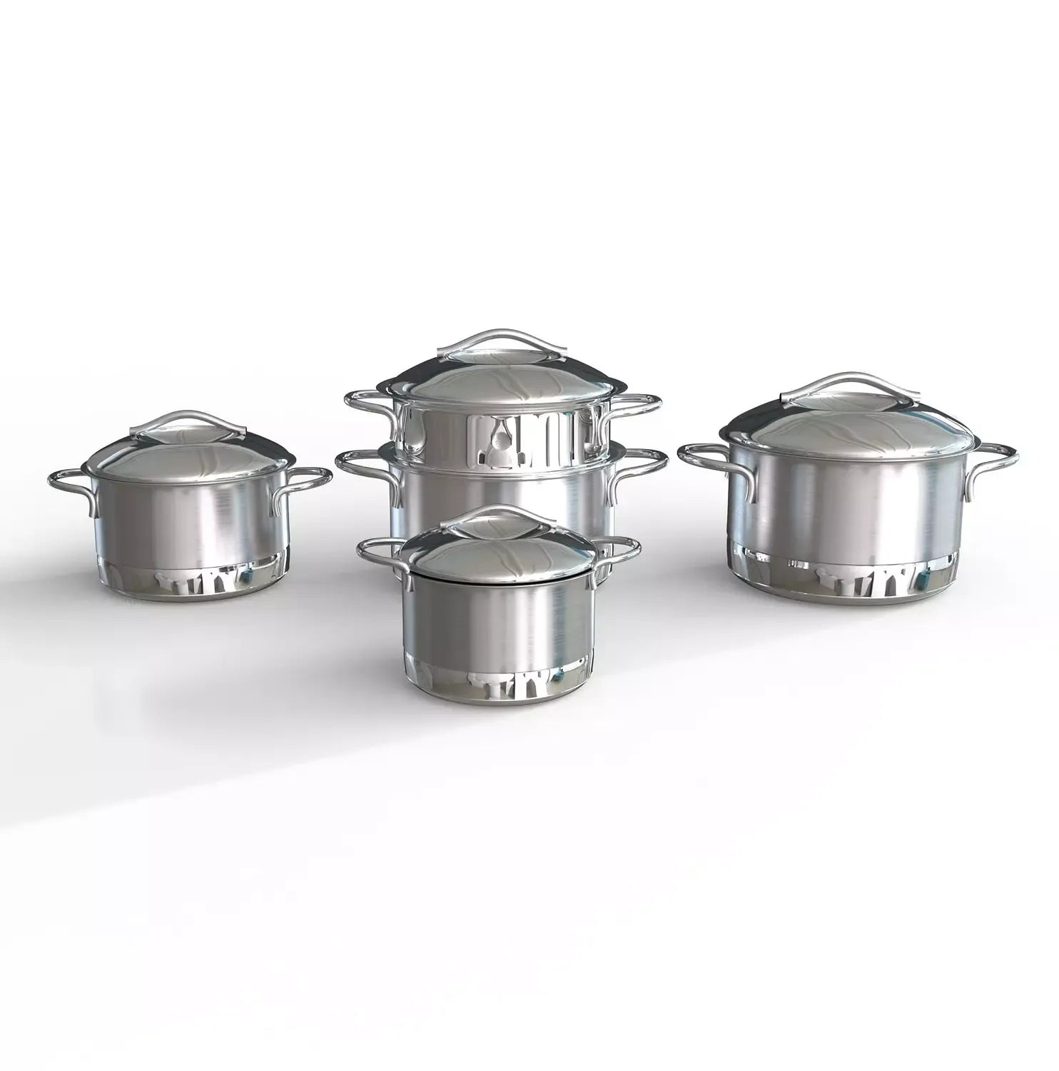 Cooking set with steamer